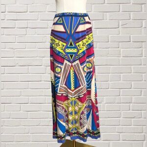 Flying Tomato Geometric Print Maxi Skirt Boho 90s Art Deco Tribal Small